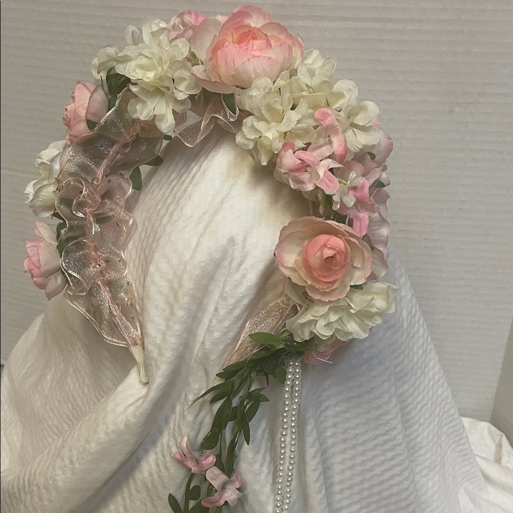 Powder pink hair garland